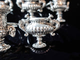 Vintage Pewter Napkin Rings Miniature Grecian Urns Chalices Set of 7 Dining And Serving