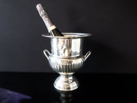 Vintage Silver Plate Trophy Style Champagne Chiller Ice Bucket IOB Barware