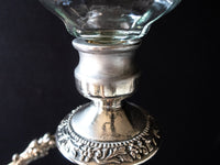 Vintage Silver Plate Convertible Candelabra Candle Holder With Glass Shades Tall Candles And Candelabra