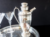 Vintage Silver Plate And Copper Cocktail Shaker Martini Shaker Decanter Barware