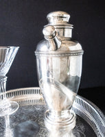 Vintage Silver Plate And Copper Cocktail Shaker Martini Shaker Decanter Barware