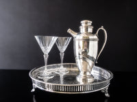 Vintage Silver Plate And Copper Cocktail Shaker Martini Shaker Decanter Barware