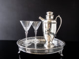 Vintage Silver Plate And Copper Cocktail Shaker Martini Shaker Decanter Barware