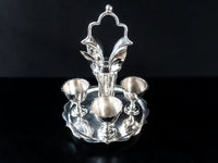 Antique Silver Plate Egg Cup And Spoon Caddy Sheffield England Circa Late 1800s Silver And Silverplate
