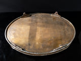 Vintage Large Oval Brass Serving Tray With Handles And Feet Trays