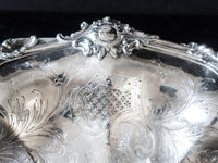 Antique Old Sheffield Plate Basket With Applied Leaf And Vine Detailing Trays