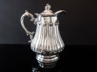 Antique Silver Plate Ice Water Pitcher Insulated Grape Finial Rogers Smith Co 1850's Victorian
