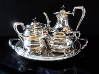 Vintage Silver Plate Coffee Tea Set Art Deco Israel Freeman Sheffield England