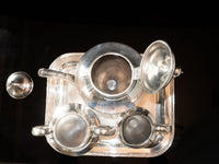 Art Deco Silver Plate Tea Set With Tray By Columbian Silver Co