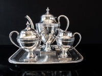 Art Deco Silver Plate Tea Set With Tray By Columbian Silver Co