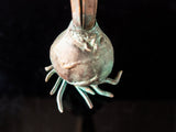 Vintage Carnevale Verdigris Brass Onion Bulb Bud Vase Tulip Bulb