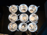 Vintage XL Silver Plate Floral Punch Bowl Set With 9 Cups And Ladle Silver And Silverplate