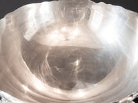Vintage XL Silver Plate Floral Punch Bowl Set With 9 Cups And Ladle Silver And Silverplate