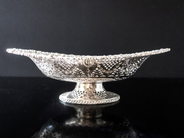 Antique Silver Plate Decorative Bowl Barker Ellis Open Work Filigree Silver And Silverplate