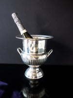 Vintage Silver Plate Trophy Style Champagne Chiller Ice Bucket IOB Barware
