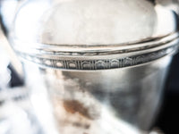 Vintage Silver Plate And Copper Cocktail Shaker Martini Shaker Decanter Barware
