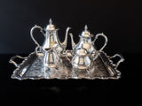 Vintage Silver Plate Tea Set Coffee Service Tray American Rose Webster Wilcox IS