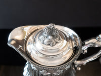 Antique Silver Plate Ice Water Pitcher Insulated Grape Finial Rogers Smith Co 1850's Victorian