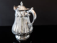 Antique Silver Plate Ice Water Pitcher Insulated Grape Finial Rogers Smith Co 1850's Victorian