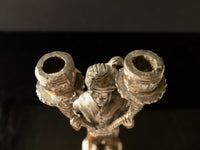 Vintage Bronze Tone Blackamoor Candle Holder Moorish Moors Morcic
