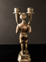 Vintage Bronze Tone Blackamoor Candle Holder Moorish Moors Morcic