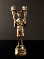 Vintage Bronze Tone Blackamoor Candle Holder Moorish Moors Morcic