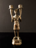 Vintage Bronze Tone Blackamoor Candle Holder Moorish Moors Morcic