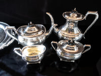Vintage Silver Plate Coffee Tea Set Art Deco Israel Freeman Sheffield England