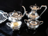 Vintage Silver Plate Coffee Tea Set Art Deco Israel Freeman Sheffield England