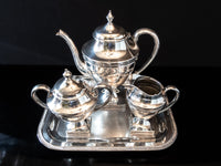 Art Deco Silver Plate Tea Set With Tray By Columbian Silver Co