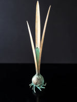 Vintage Carnevale Verdigris Brass Onion Bulb Bud Vase Tulip Bulb