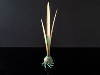 Vintage Carnevale Verdigris Brass Onion Bulb Bud Vase Tulip Bulb