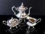 Vintage Silver Plate Tea Set Coffee Service Set Rosewood By Gorham Ornate