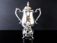 Vintage Silver Plate Samovar Coffee Urn With Burner Tea Warmer Hot Water Dispenser