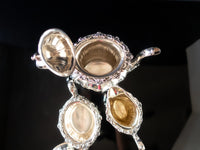 Vintage Silver Plate Tea Set Coffee Service Set Rosewood By Gorham Ornate