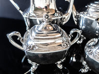 Vintage Silver Plate Tea Set Coffee Service Daffodil Rogers Bros IS