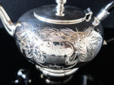 Antique Silver Plate Tea Set Hand Engraved Wm A Rogers