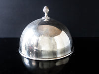 Large Antique Silver Plate Meat Dome Food Cloche Hotel Silver