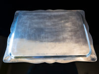 Antique Silver Plate Serving Tray Figural Faces 1872 Hibernian Society Portrait Medallion