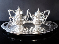 Vintage Silver Plate Tea Set Coffee Service With Tray Mission Carmel By Wallace
