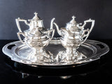 Vintage Silver Plate Tea Set Coffee Service With Tray Mission Carmel By Wallace