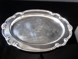 Vintage Ornate Silver Plate Oval Serving Tray Meat Platter Rogers Remembrance Tray