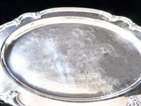 Vintage Ornate Silver Plate Oval Serving Tray Meat Platter Rogers Remembrance Tray