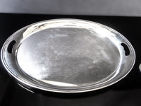 Vintage Silver Plate Oval Serving Tray Art Deco