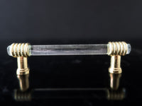 Vintage Lucite and Brass Cabinet Drawer Pulls Handles Set Of 16