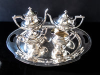 Vintage Silver Plate Tea Set Coffee Service With Tray Mission Carmel By Wallace