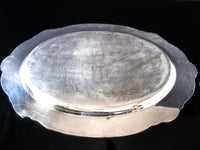 Vintage Ornate Silver Plate Oval Serving Tray Meat Platter Rogers Remembrance Tray