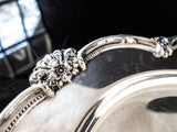 Vintage Ornate Silver Plate Oval Serving Tray Meat Platter Rogers Remembrance Tray