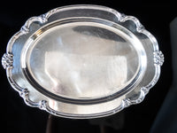 Vintage Ornate Silver Plate Oval Serving Tray Meat Platter Rogers Remembrance Tray