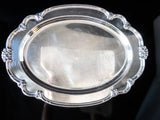 Vintage Ornate Silver Plate Oval Serving Tray Meat Platter Rogers Remembrance Tray